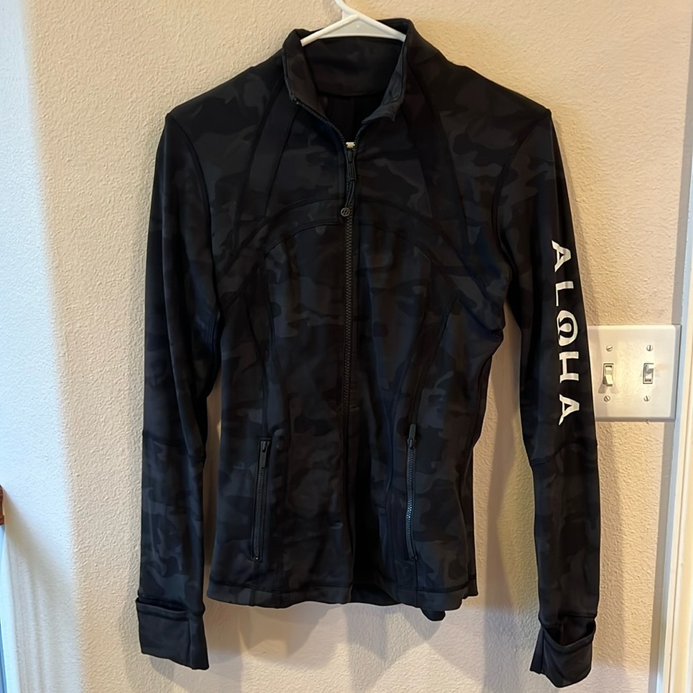 lululemon athletica Black Camo Zip-Up Jacket